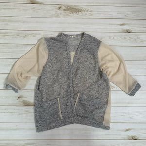 Cream grey cardigan gray sheer by Urban Outfitters